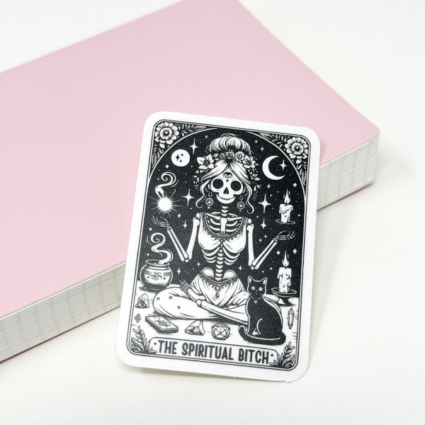 The Spiritual Bitch Tarot Card Vinyl Die Cut Sticker | Matte