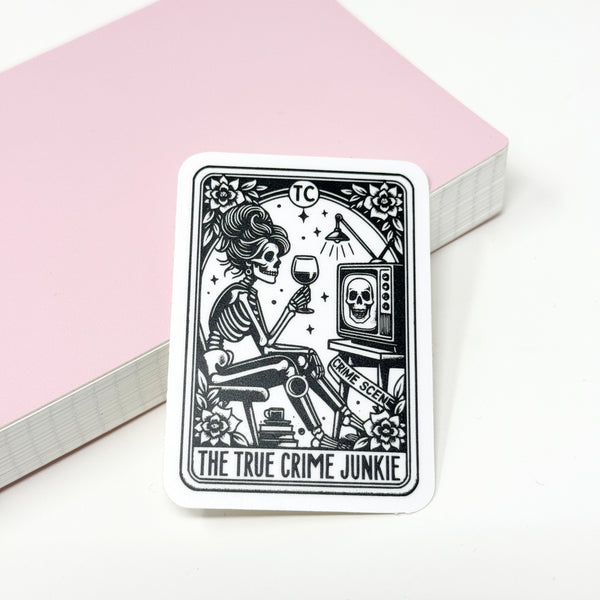 The True Crime Junkie Tarot Vinyl Die Cut Sticker | Matte