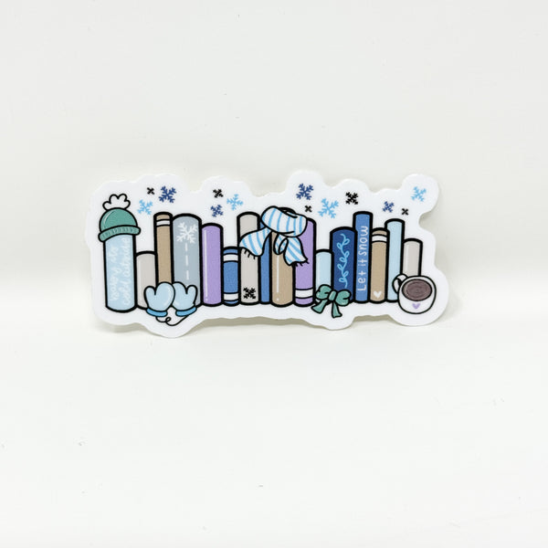 Winter Bookshelf Vinyl Die Cut | Glossy