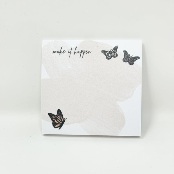Butterflies ' Make It Happen ' Sticky Note Pad ( 50pages Post-it Branded )