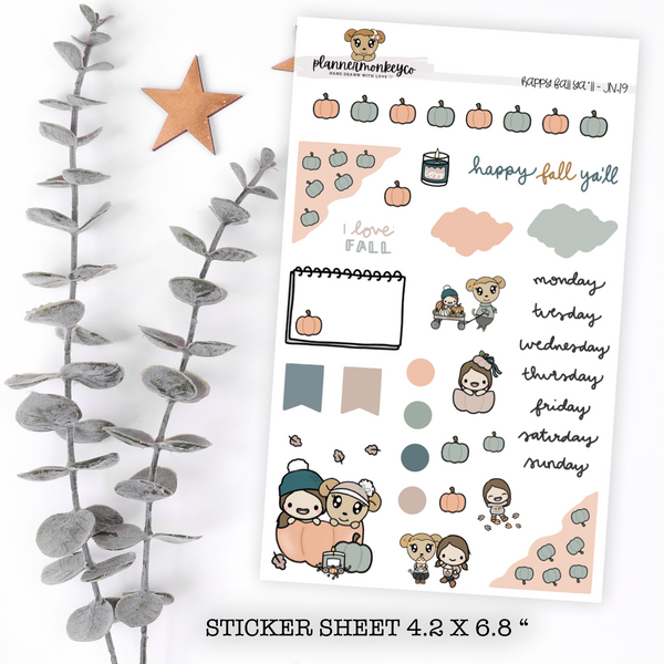 Happy Fall Ya'll Journaling Deco Sheet (PMC X PBC)