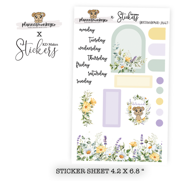 Blessed Floral Journaling Deco Sheet