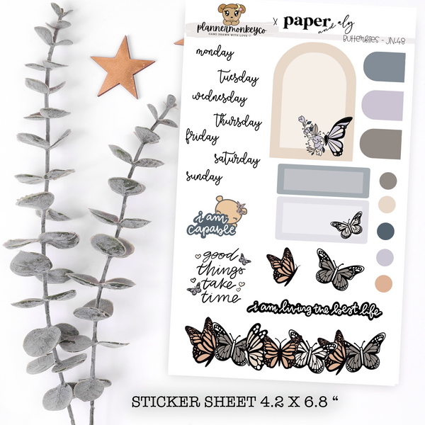 Whimsical Butterflies Journaling Deco Sheet (PMC X PA)