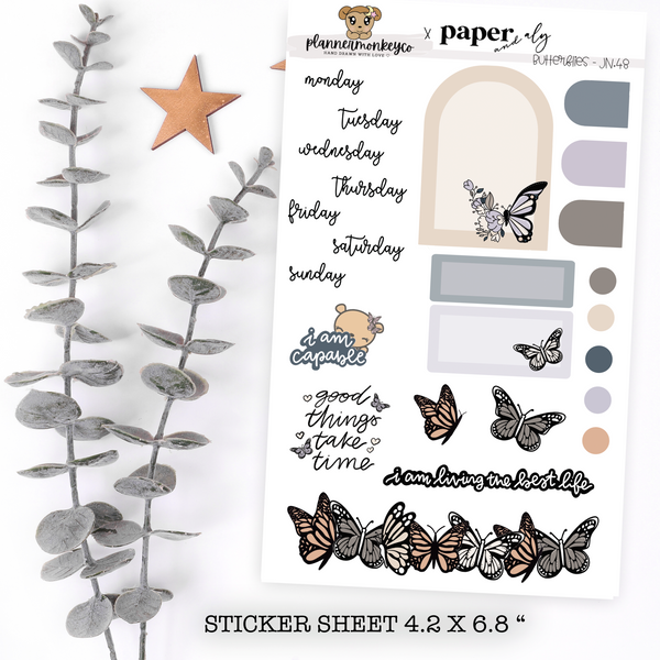 JN.48 | Butterflies Journaling Kit PMC X PA | Regular or Transparent Matte