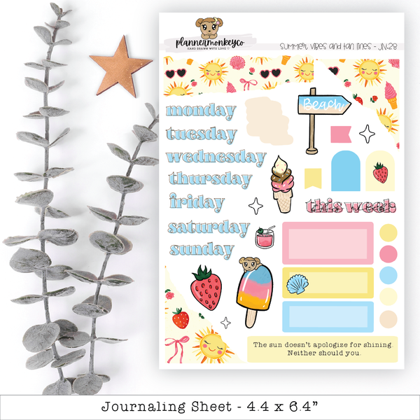 Summer Vibes Journaling Deco Sheet