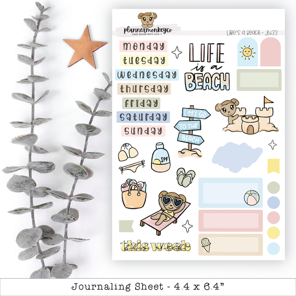 Life's A Beach Summer Journaling Deco Sheet