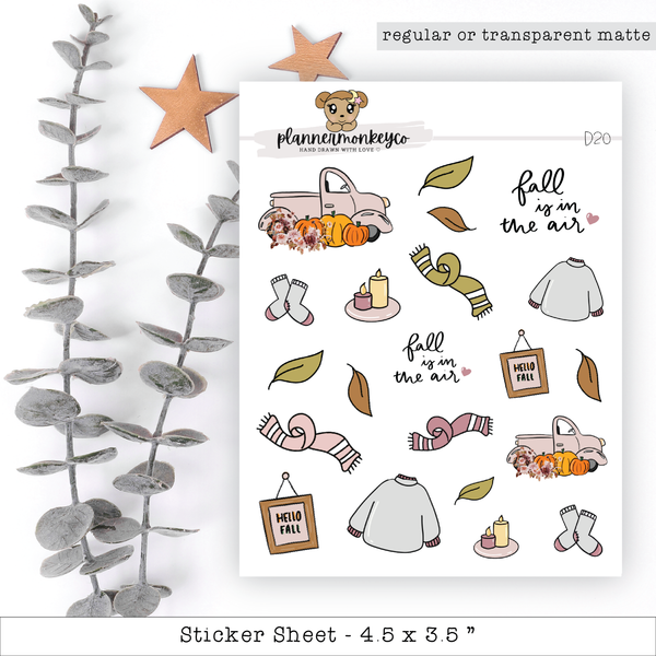 Fall/Autumn Doodle Stickers