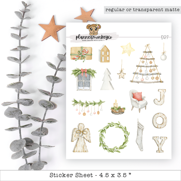 Farmhouse Christmas Doodle Stickers