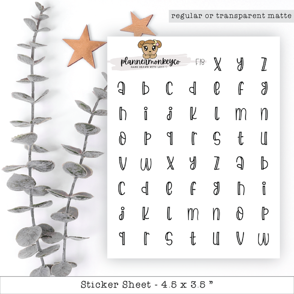 Cutie Minimal Alpha Letter Stickers