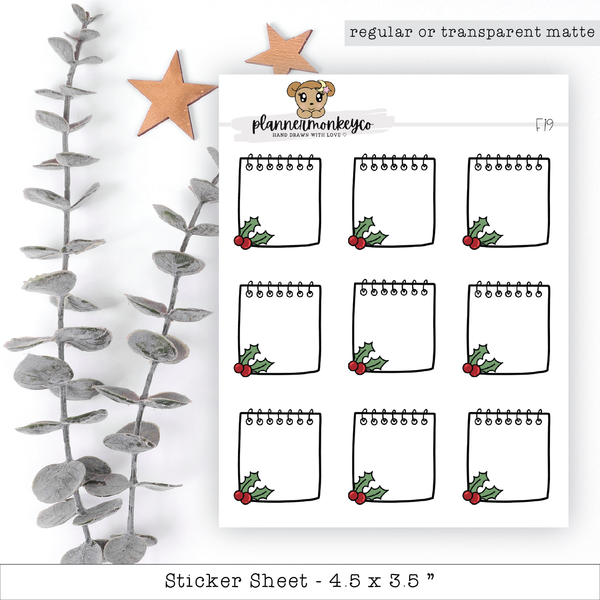 Holly Jolly Note Page Box Stickers