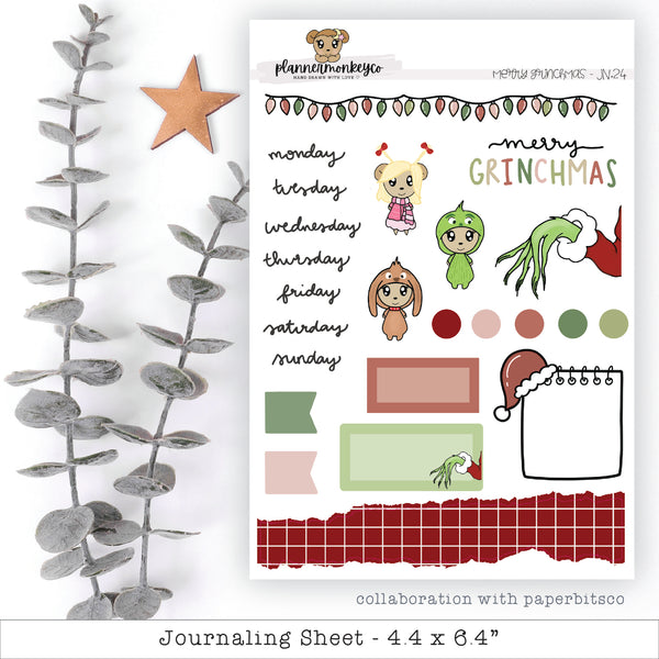 Grinchy Christmas Journaling Deco Sheet
