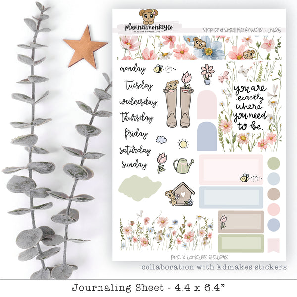 Stop And Smell The Flowers Journaling Deco Sheet
