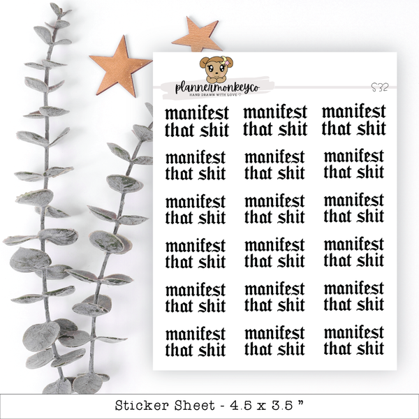 Manifest That Shit Phrase Planner Stickers