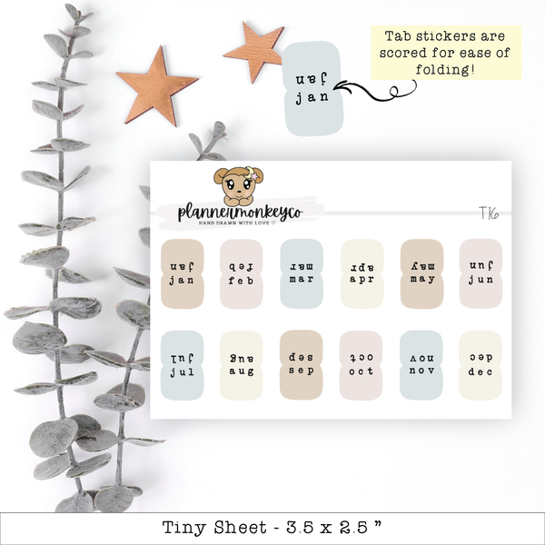 Dusted Linen Small Monthly Tab Kit - Tiny Sheet