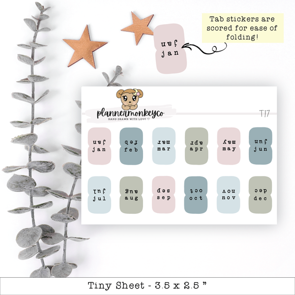 Cottagecore Small Monthly Tab Kit - Tiny Sheet