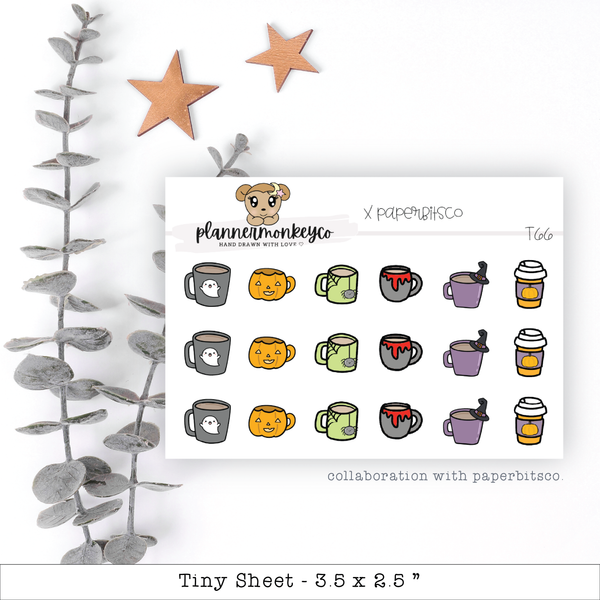 Halloween Spooky Mug Doodles - Tiny Sheet (PMC X PBC)