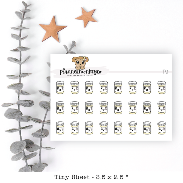 Perscription (RX) Stickers - Tiny Sheet