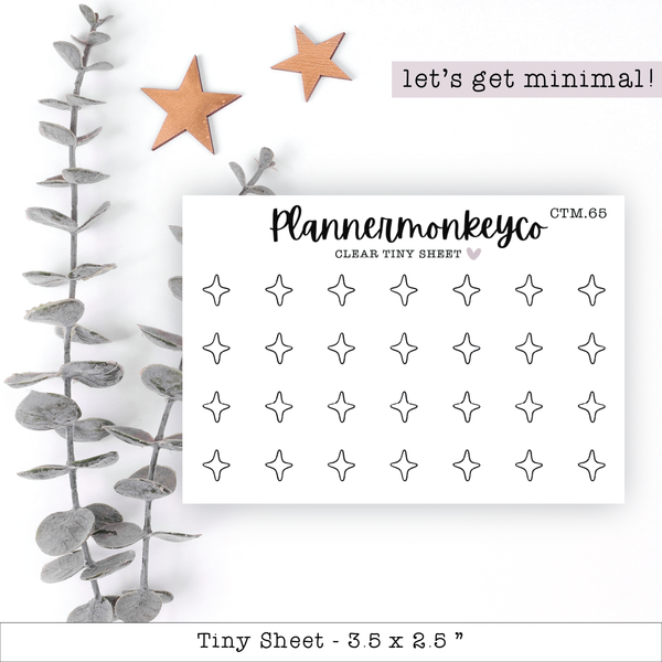 Minimal Twinkle Stars - Transparent Tiny Sheet