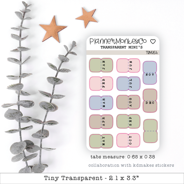 Spring Flowers Micro Monthly Tabs Mini Sheet (Transparent)