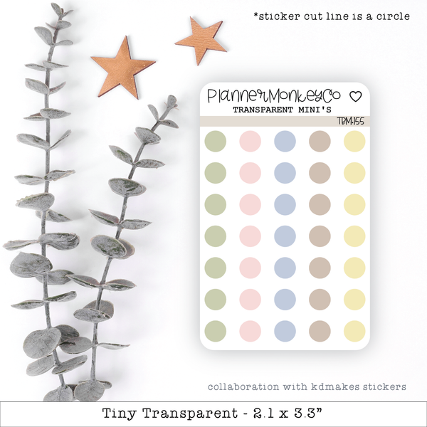Spring Flowers Dot Stickers Mini Sheet (Transparent)