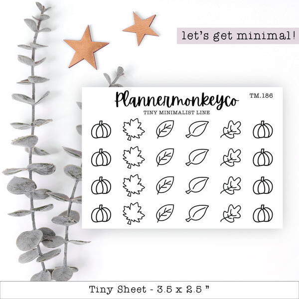 Minimal Fall + Autumn Icons - Tiny Sheet