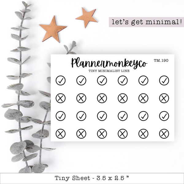 Minimal Check Mark and X's - Tiny Sheet