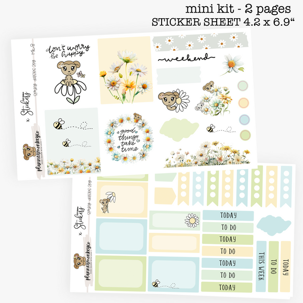 MK.8 | Spring Daisy Weekly Planning Mini Kit | 2 Pages (PMC X KDMAKES)