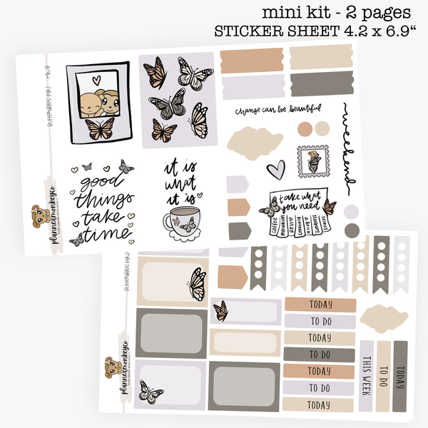 MK.9 | Butterflies PMC X PA | Weekly Planning Mini Kit | 2 Pages