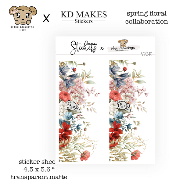 SFC.10 | Mae Peeking Spring Floral Deco Sticker (Transparent)  (PMC X KDMAKES)