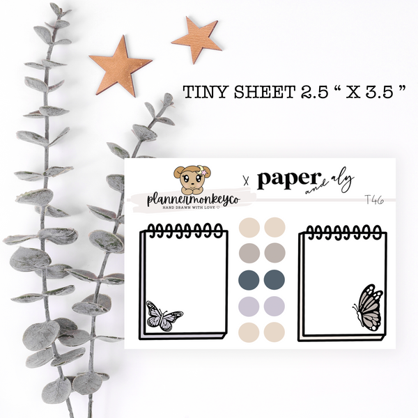 T46 | Butterfly Note Box + Dots Tiny Sheet (PMC X PA)