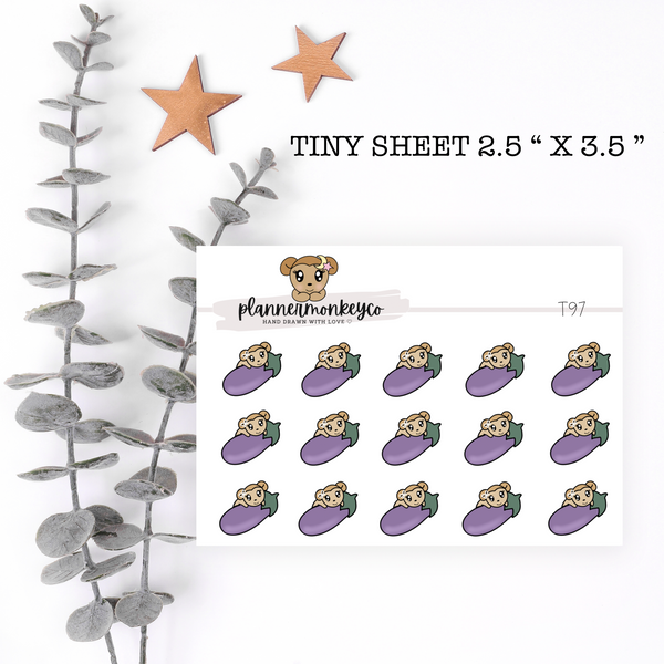 T97 | Macy Peeking Eggplant Tiny Sheet