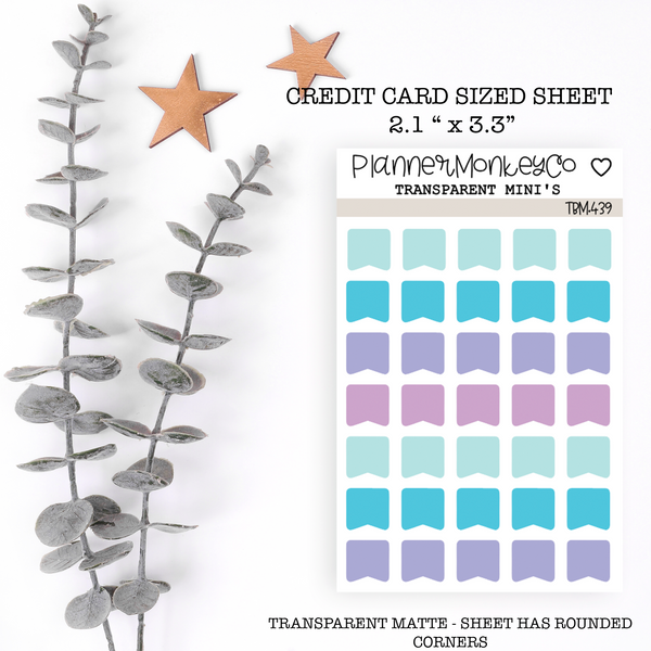 TBM.439 | " Mermaid" Flag Stickers Mini Sheet (Transparent)