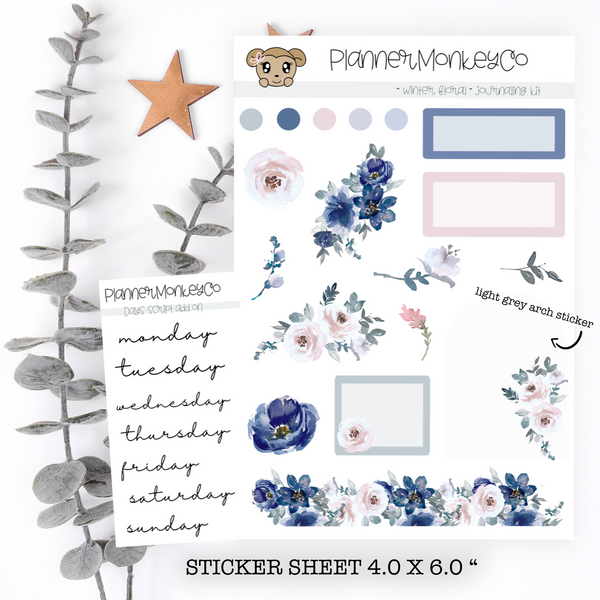 Winter Floral Journaling Deco Sheet