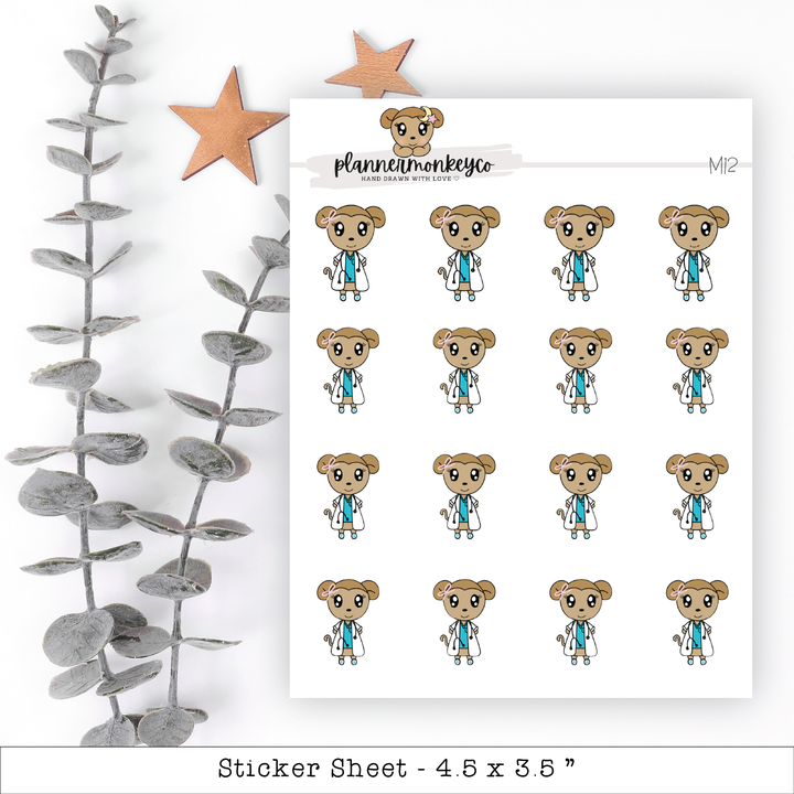 a sheet of stickers with a teddy bear on it