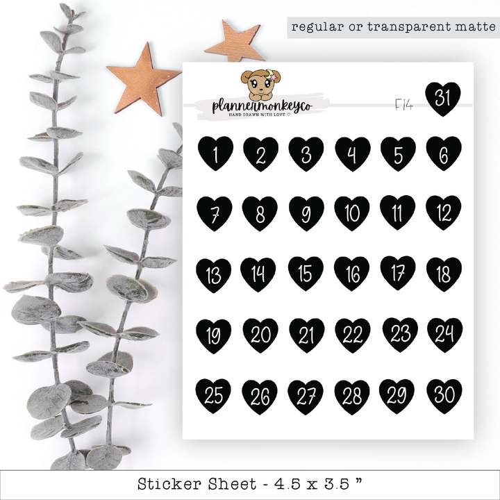 a sticker sheet with hearts and a teddy bear on it