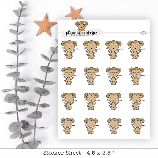 a sheet of stickers with a picture of a monkey