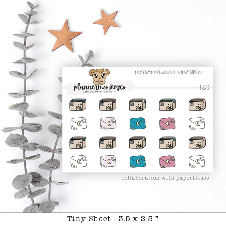 a sheet of stickers with a teddy bear on it