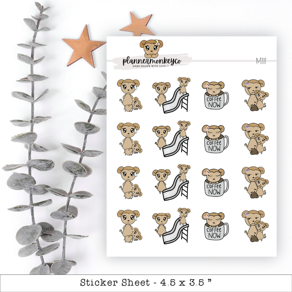 a sheet of stickers with teddy bears on them