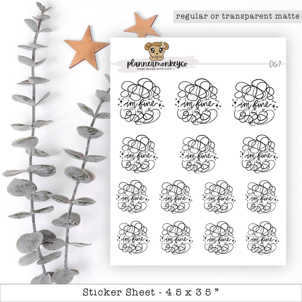 a sheet of stickers with the words sticker sheet on it