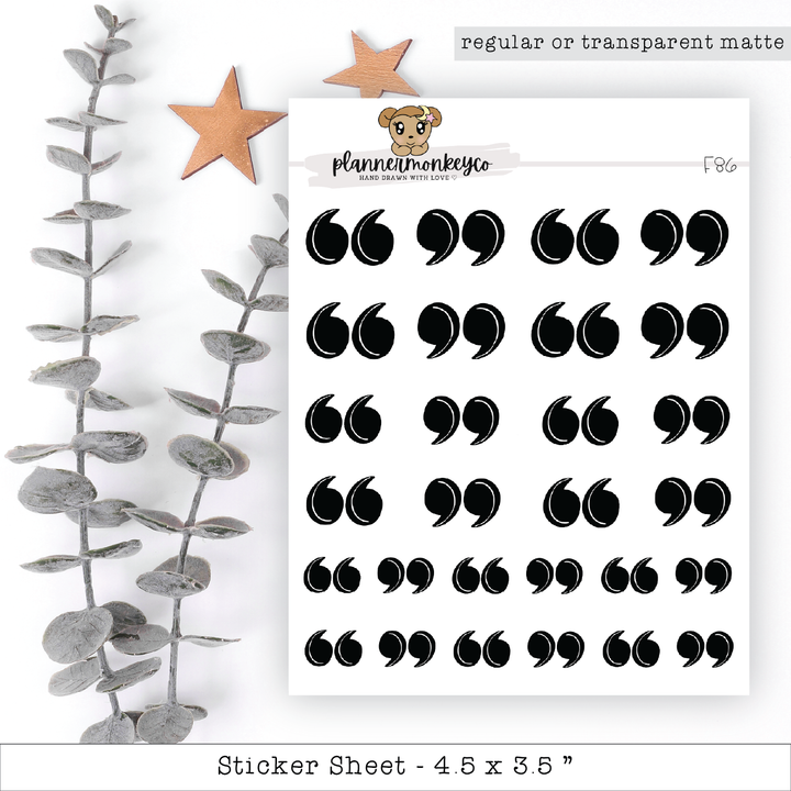 a sheet of stickers with different shapes and sizes