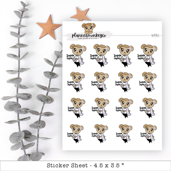 a sticker sheet of a bear with a bow tie