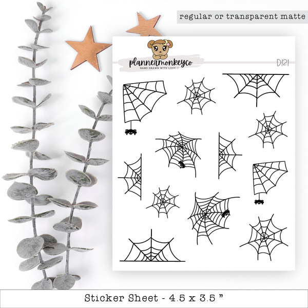 Spiderweb Doodle Stickers