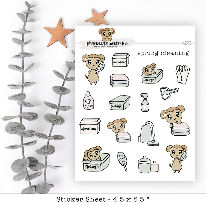 a sticker sheet with a picture of a monkey in a bathtub