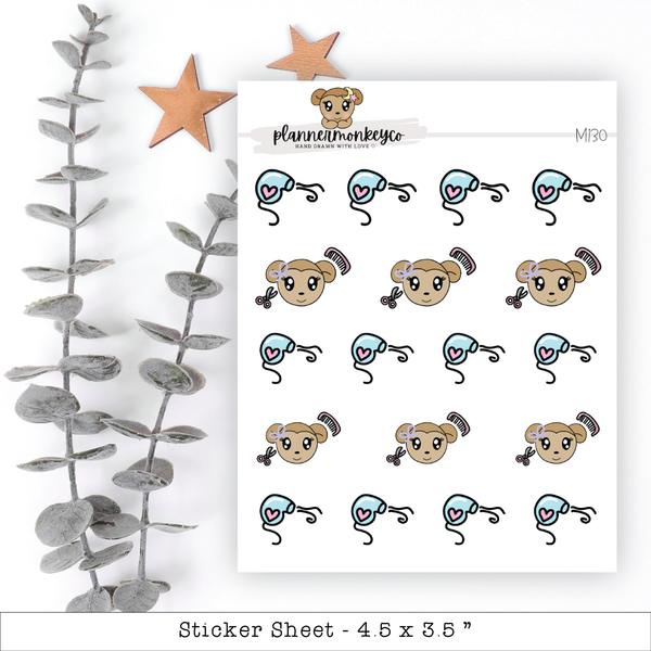 a sheet of stickers with a monkey on it
