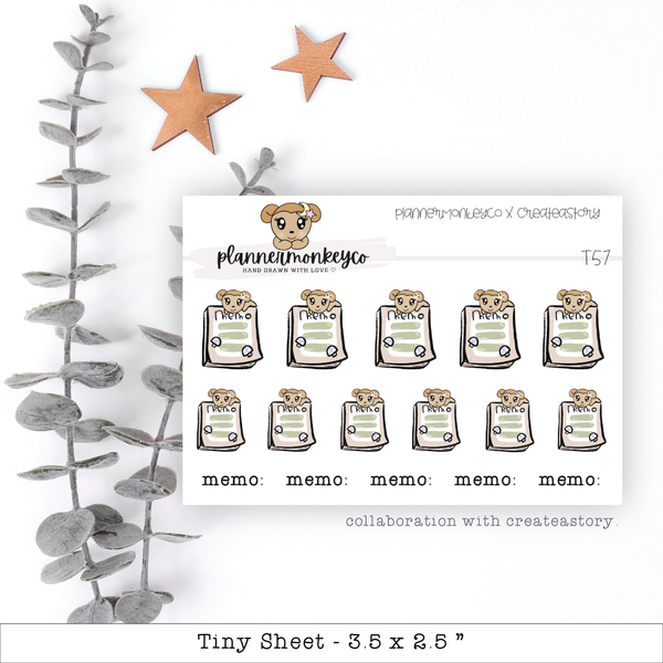 a sheet of stickers with a teddy bear on them