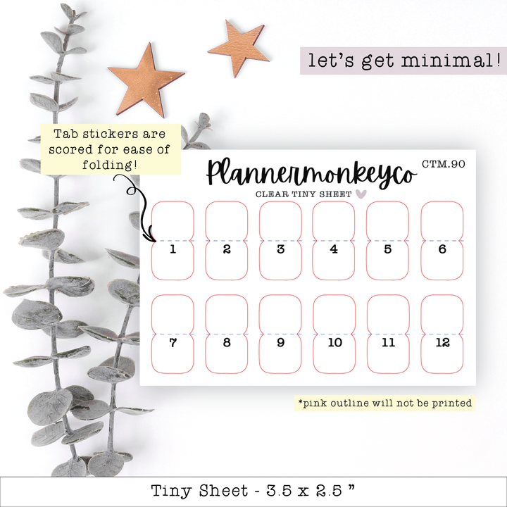 a calendar with a plant and two stars on it