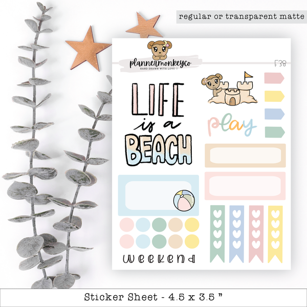 Life's A Beach Summer Functional Deco Stickers