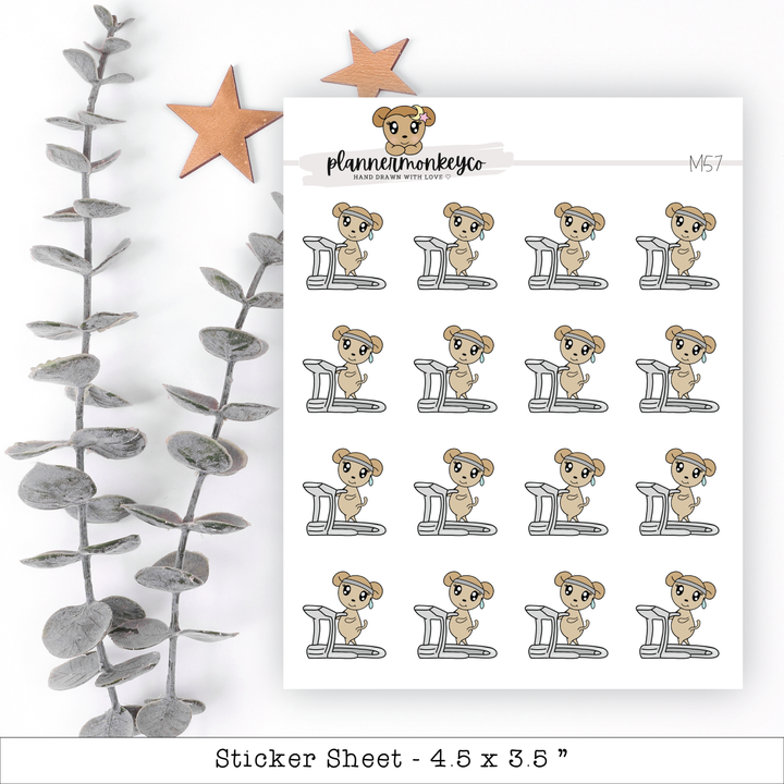 a sticker sheet with a teddy bear sitting on a chair