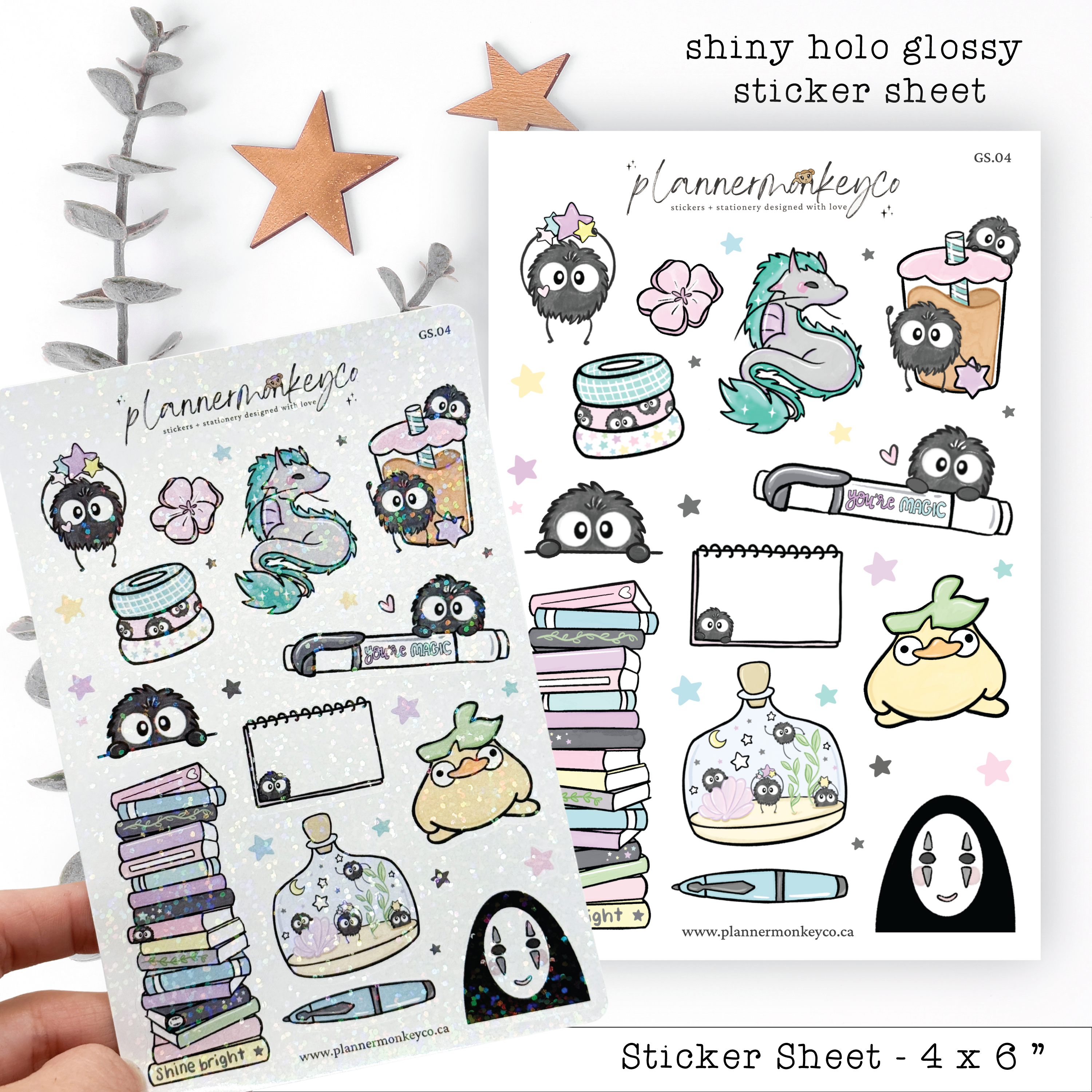 Sprite Deco Magical Stationery (Soot Sprite) Holographic Deco Stickers ...