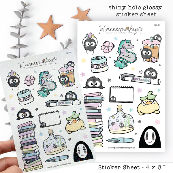 Magical Stationery (Soot Sprite) Holographic Deco Stickers
